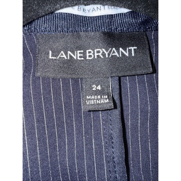 Lane Bryant Navy‎ Blue Pinstripe Blazer Jacket Women Plus Size size 22 preloved - Picture 11 of 12